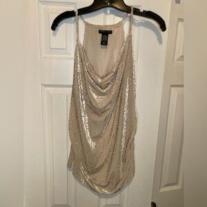 New York & Company Crème blouse Size Lg